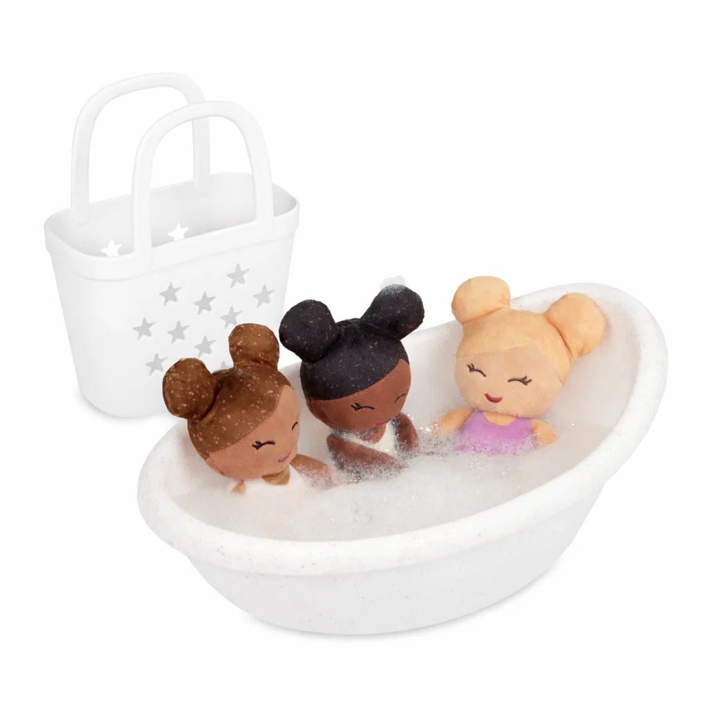 LullaBaby - LullaBaby - Badpoppen in Wit Mandje – set van 3 - Playlaan