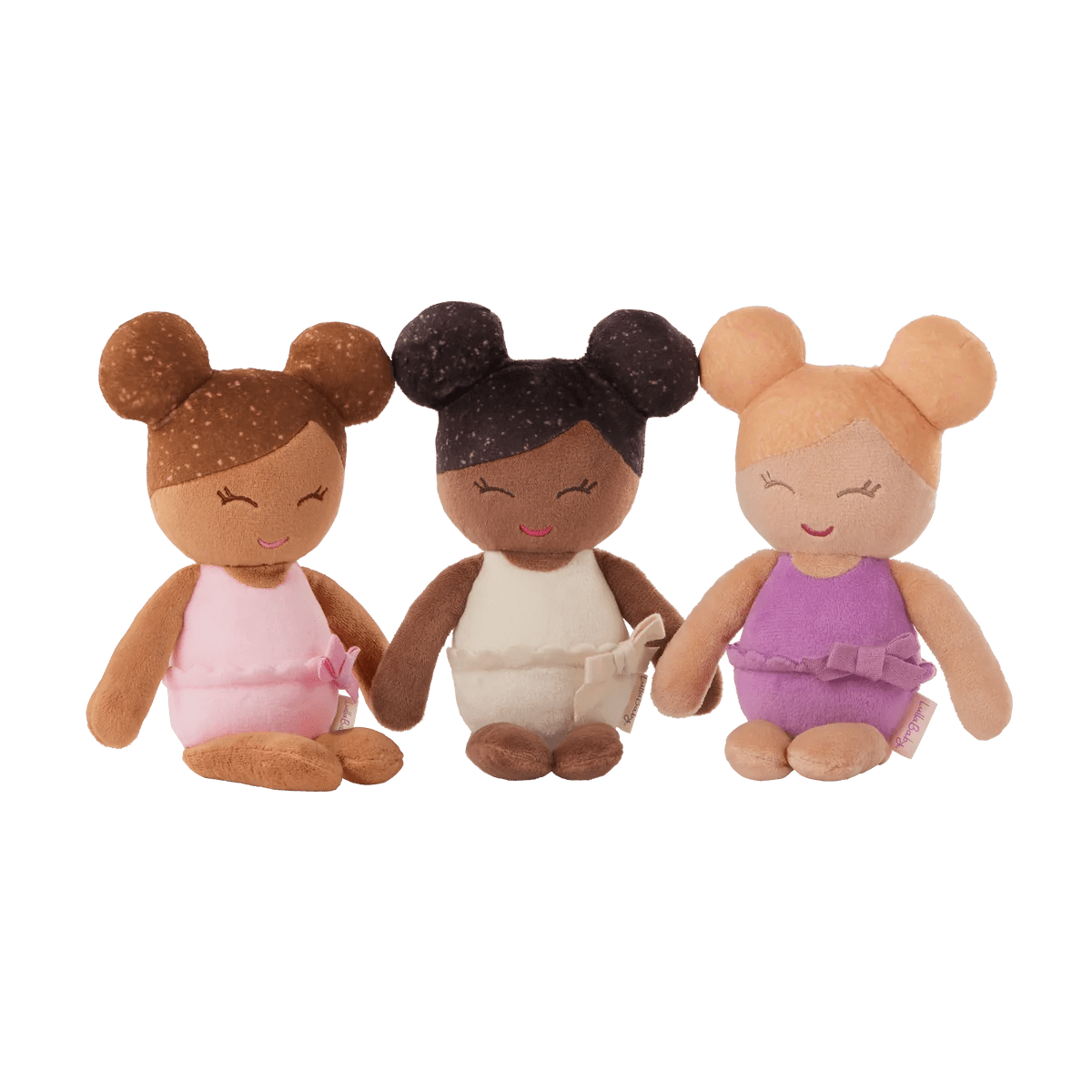 LullaBaby - LullaBaby - Badpoppen in Wit Mandje – set van 3 - Playlaan