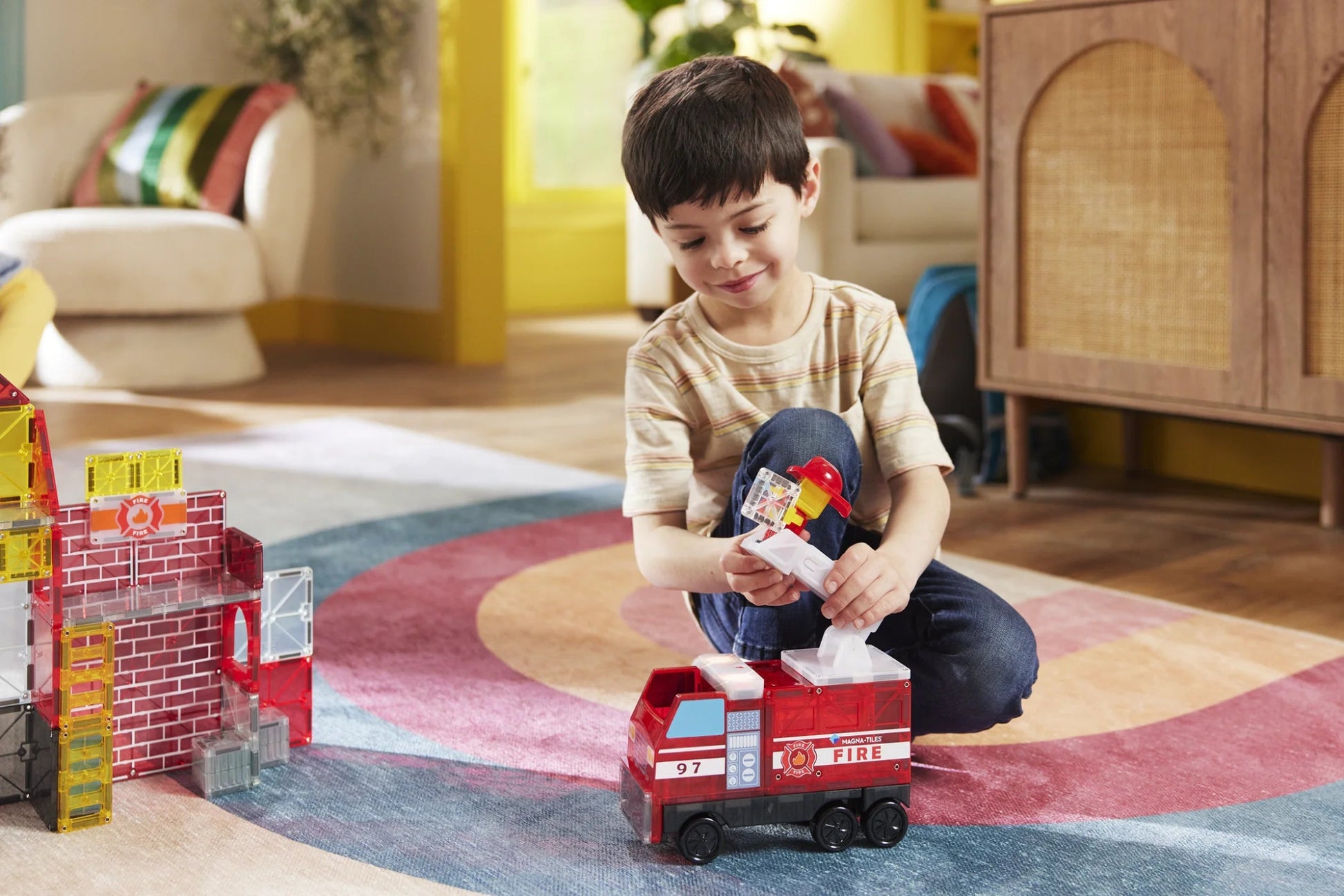 Magna - Tiles - Magna - Tiles - Fire Station 50 - delig set - Playlaan