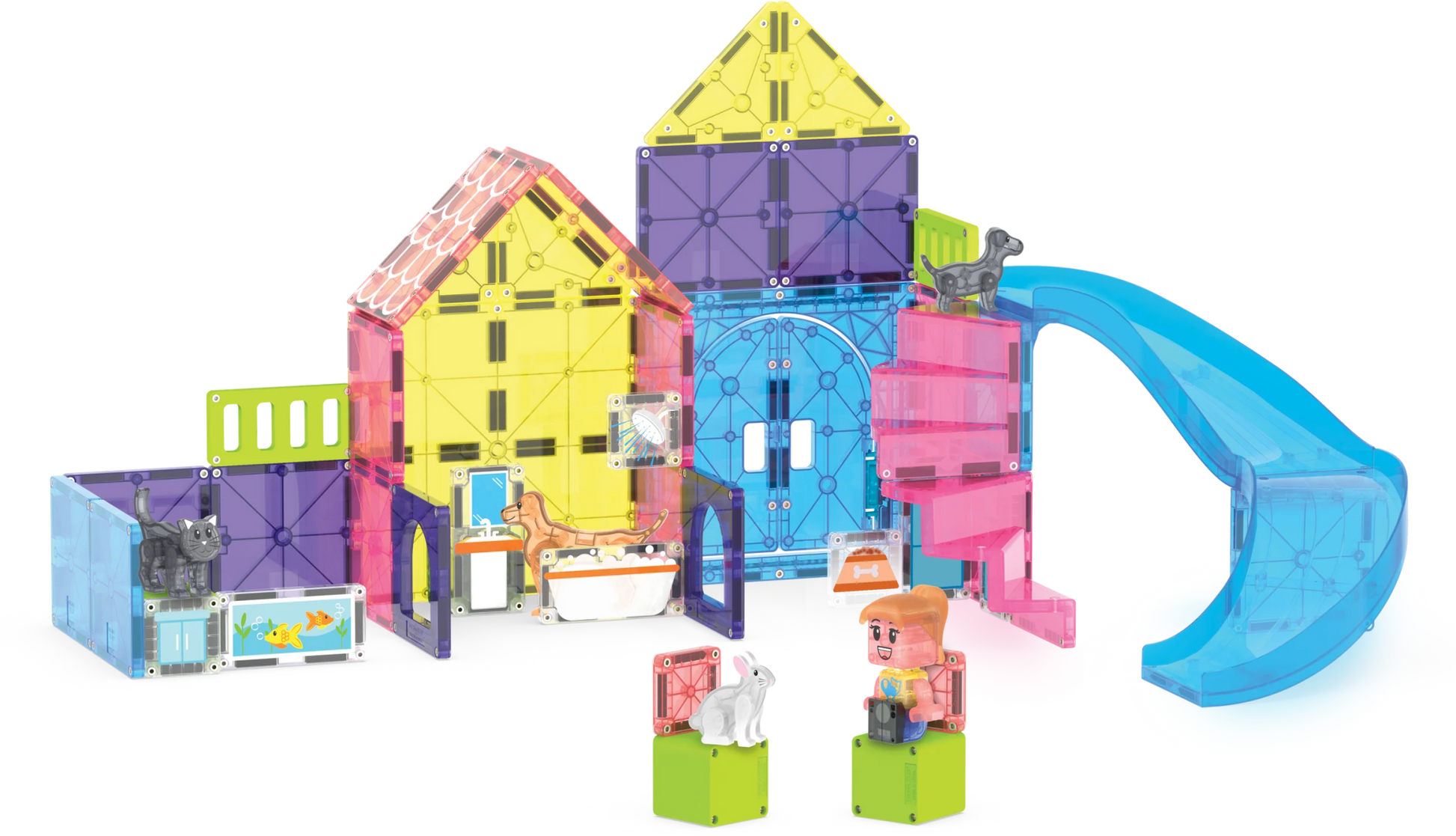 Magna - Tiles - Magna - Tiles Huisdier Speelhuis 50 - delige Set - Playlaan