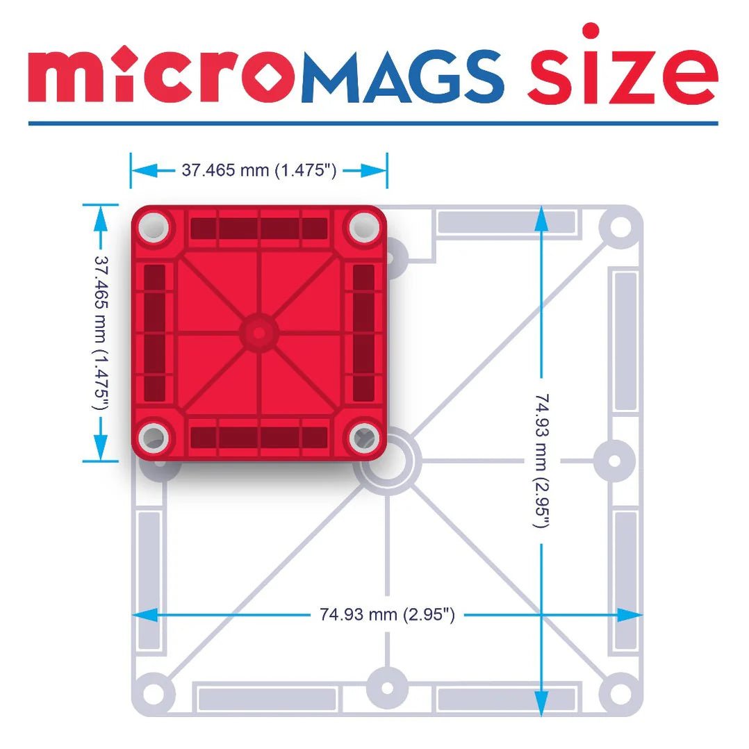 Magna - Tiles - MAGNA - TILES - Micro MAGS Travel Set - 26 stuks in metelen blikje - Playlaan