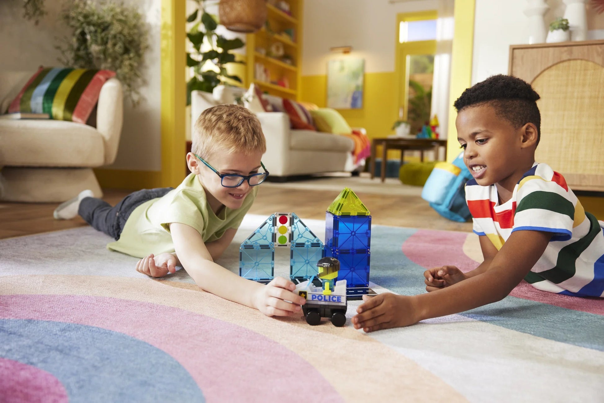 Magna - Tiles - Magna - Tiles Police Station 20 - delige Set - Playlaan