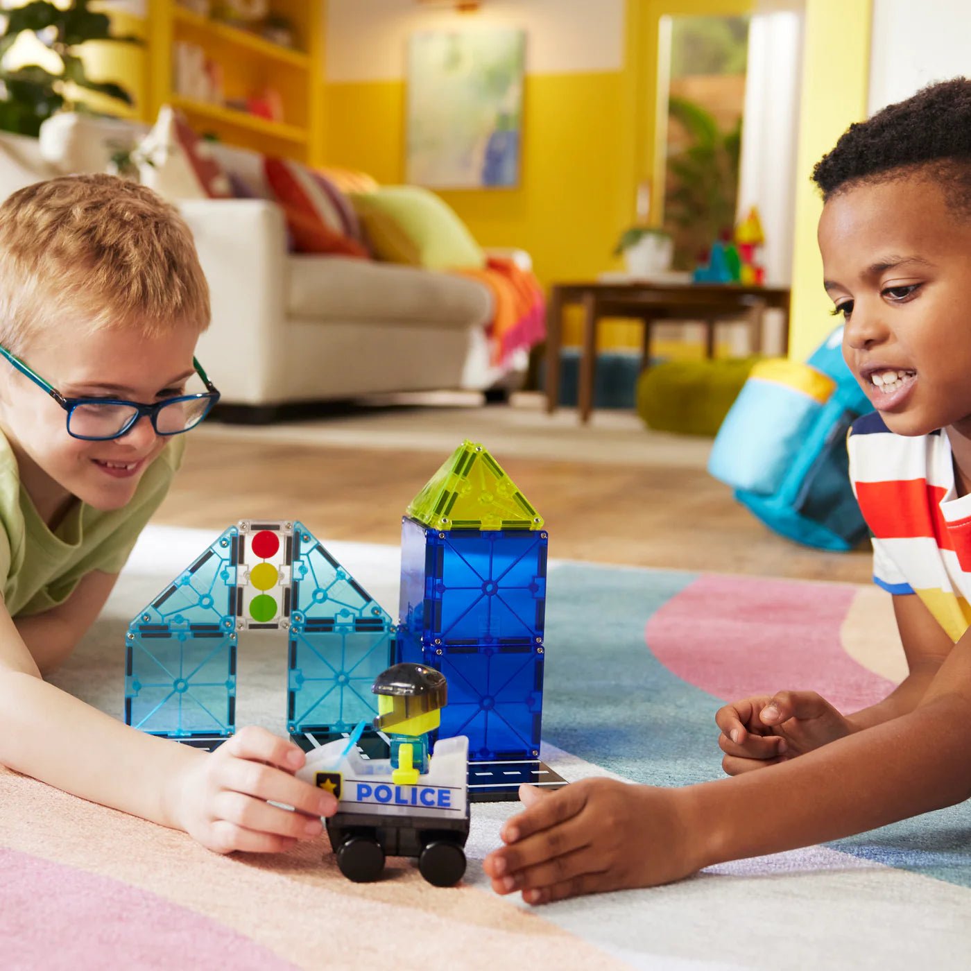 Magna - Tiles - Magna - Tiles Police Station 20 - delige Set - Playlaan