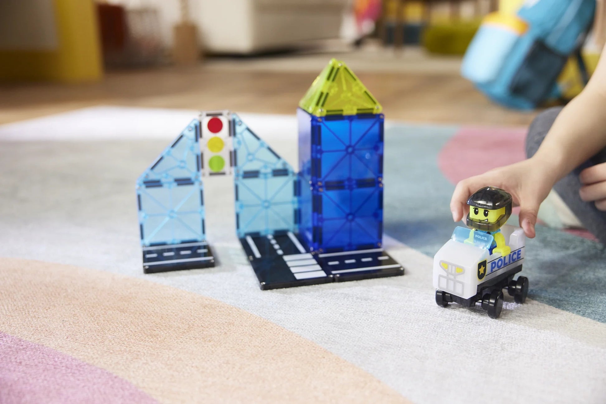 Magna - Tiles - Magna - Tiles Police Station 20 - delige Set - Playlaan