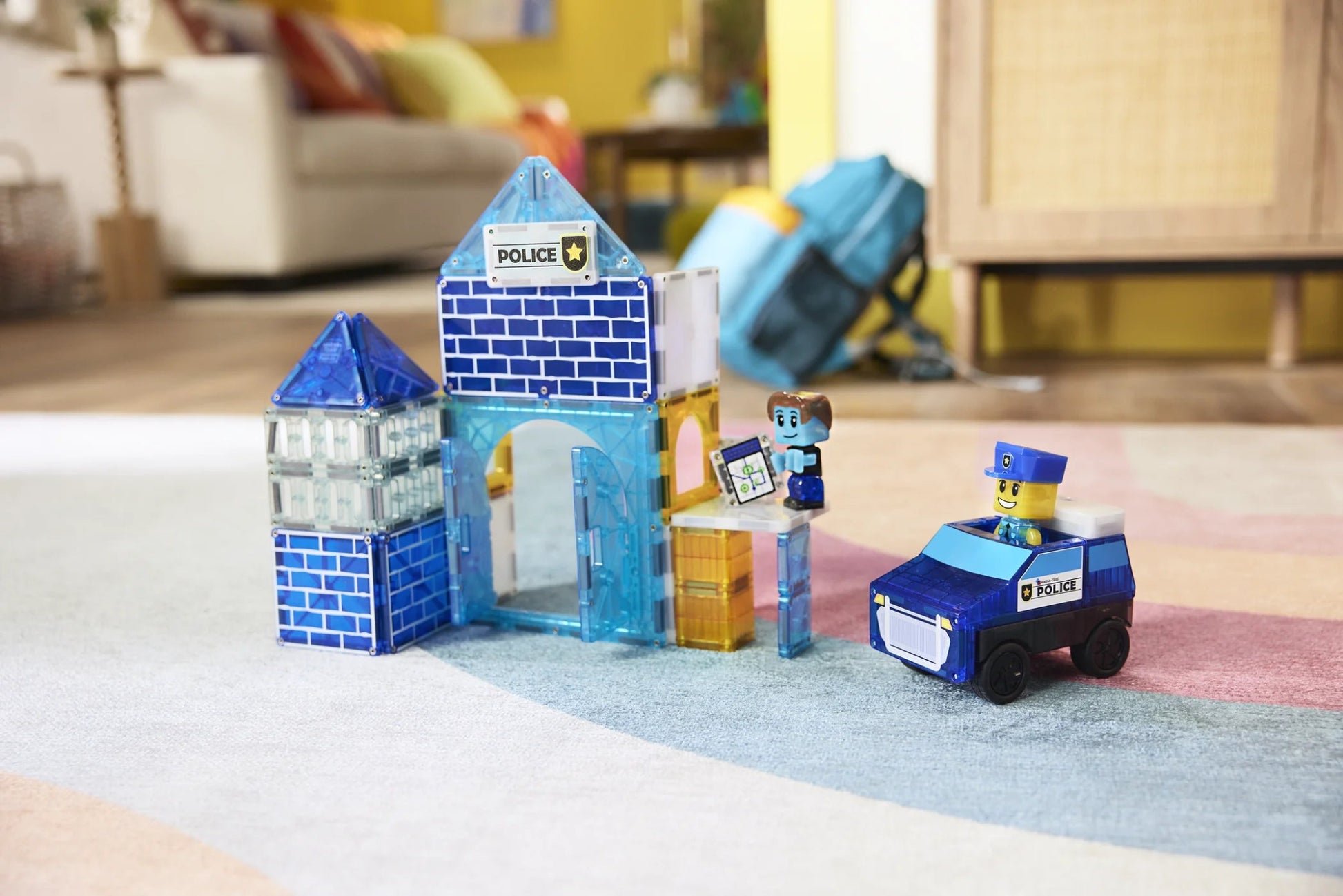 Magna - Tiles - Magna - Tiles Police Station 20 - delige Set - Playlaan