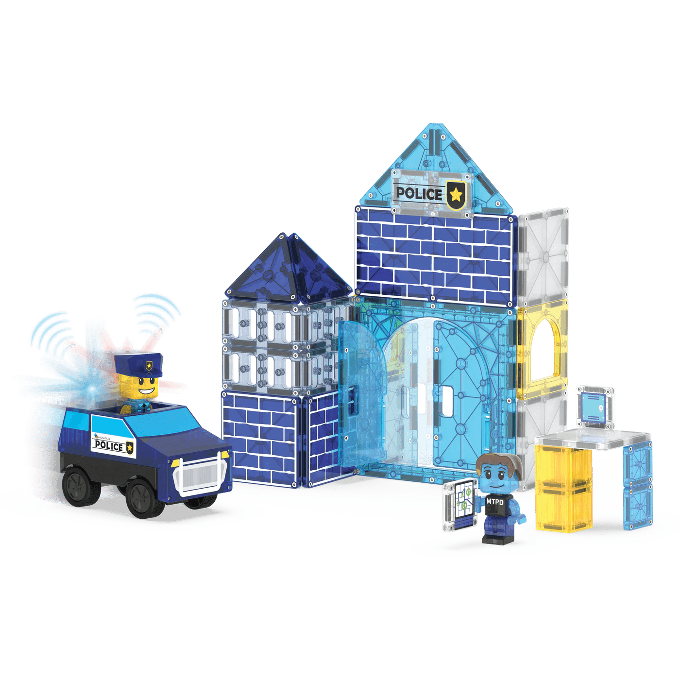 Magna - Tiles - Magna - Tiles Police Station 35 - Piece Set - Playlaan
