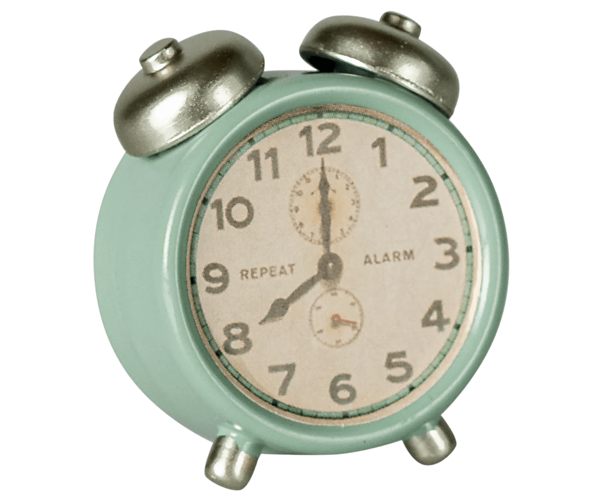 Maileg - Alarm clock, Mouse - Mint - Playlaan