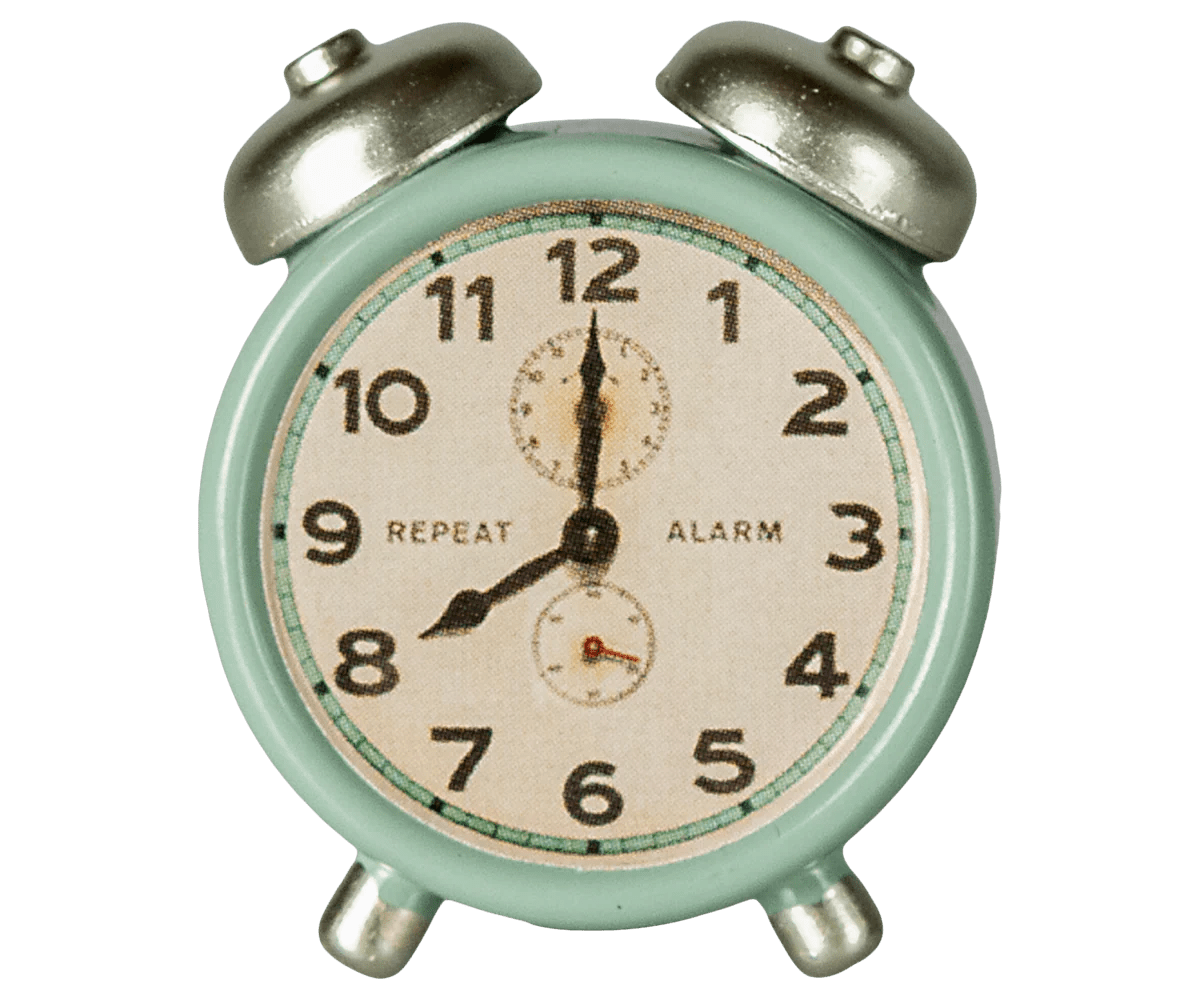 Maileg - Alarm clock, Mouse - Mint - Playlaan