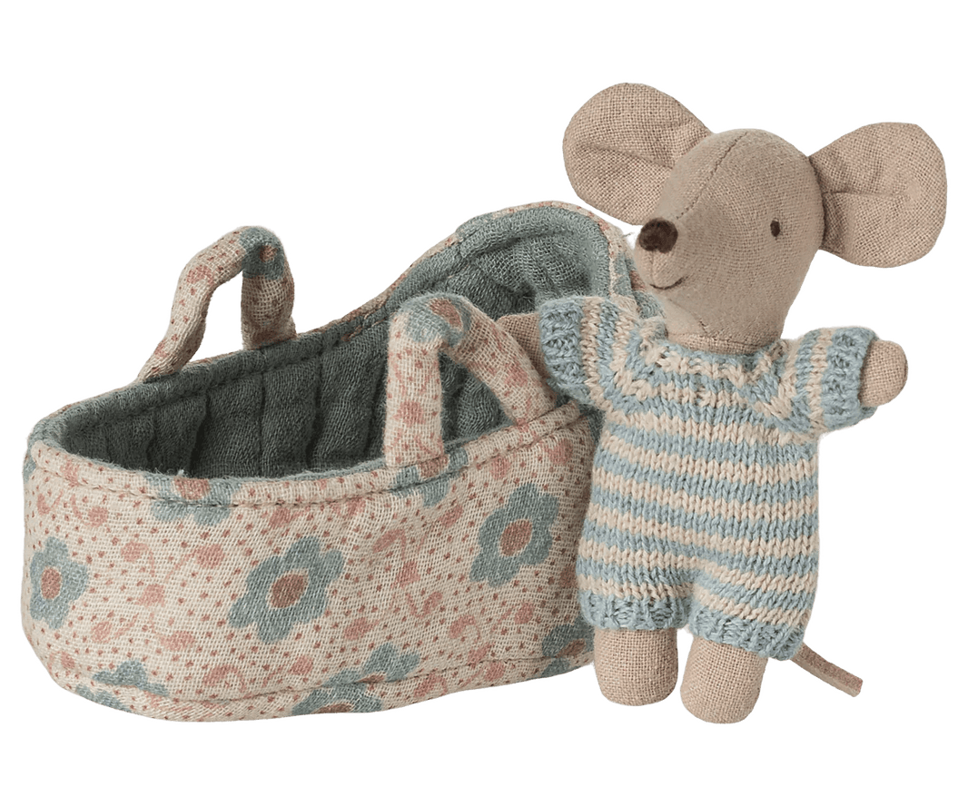 Maileg - Maileg - Babymuis in reiswieg - Blauw - Playlaan