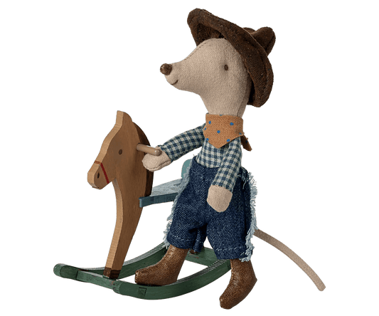 Maileg - Maileg - Cowboymuis op hobbelpaard - Kleine broer - Playlaan