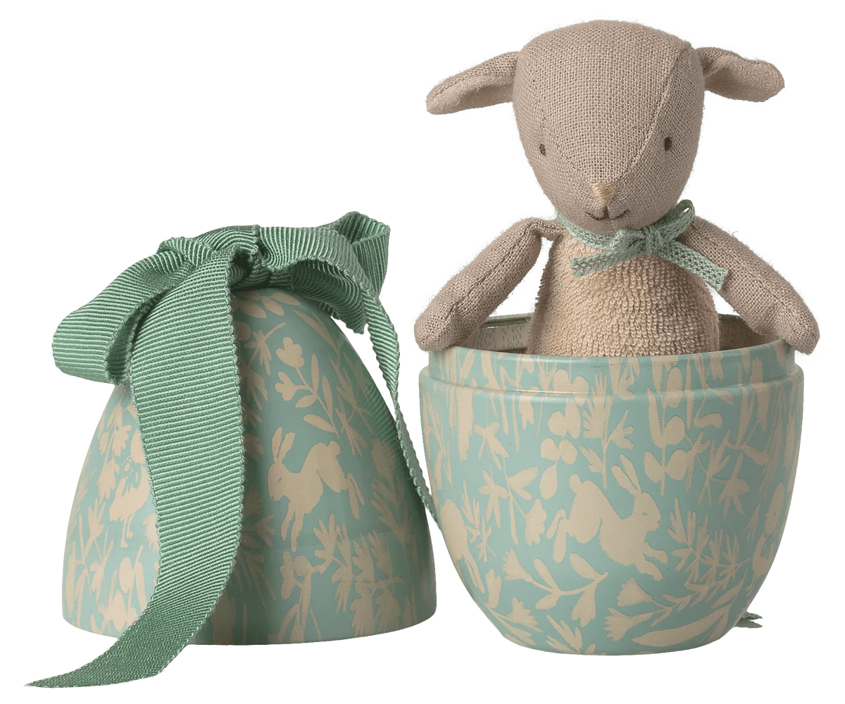 Maileg - Maileg - Paasei met klein lammetje - klein - Mintgroen - Playlaan