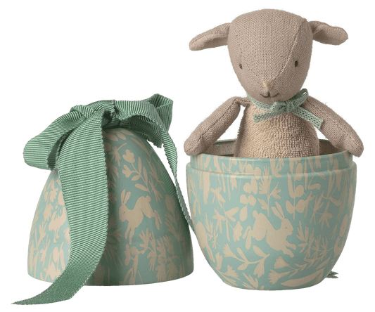 Maileg - Maileg - Paasei met klein lammetje - klein - Mintgroen - Playlaan