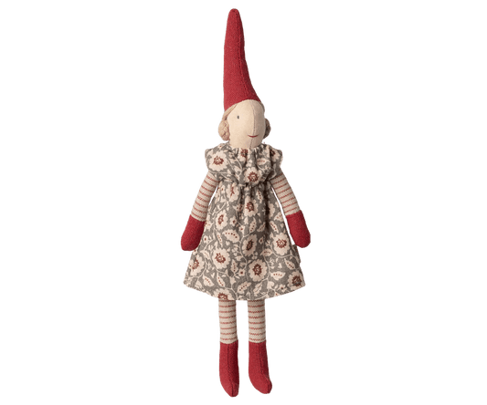 Maileg - Maileg - Pixy meisje maat 1 - winterjurk in muntkleur - Playlaan