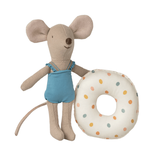 Maileg - Maileg - Strandmuis met Zwemband Kleine Zus - Kleurrijke stippen - Playlaan