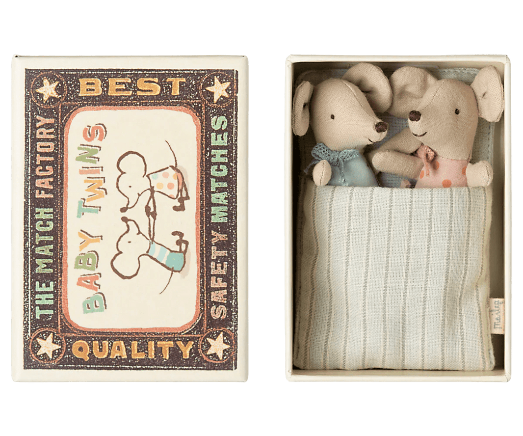 Maileg - Maileg - Twins, Baby mice in matchbox - Playlaan
