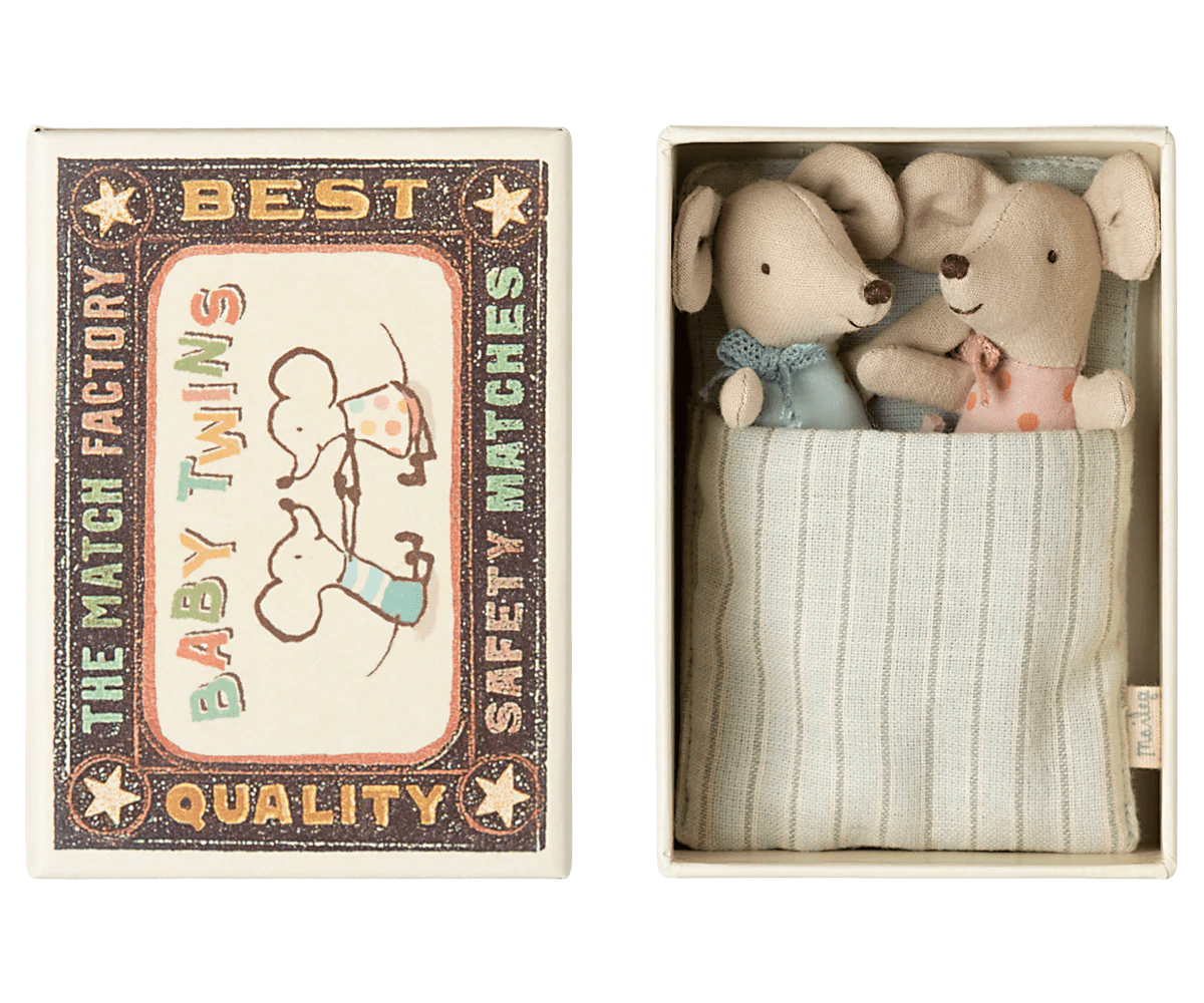 Maileg - Maileg - Twins, Baby mice in matchbox - Playlaan