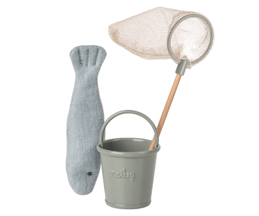 Maileg - Maileg - Vissset voor muizen - Visnet, emmertje en vis - Playlaan