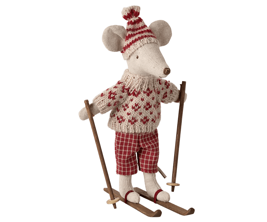 Maileg - Wintermuis met skiset - Mama Muis - Rood - Playlaan