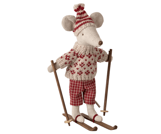 Maileg - Wintermuis met skiset - Mama Muis - Rood - Playlaan