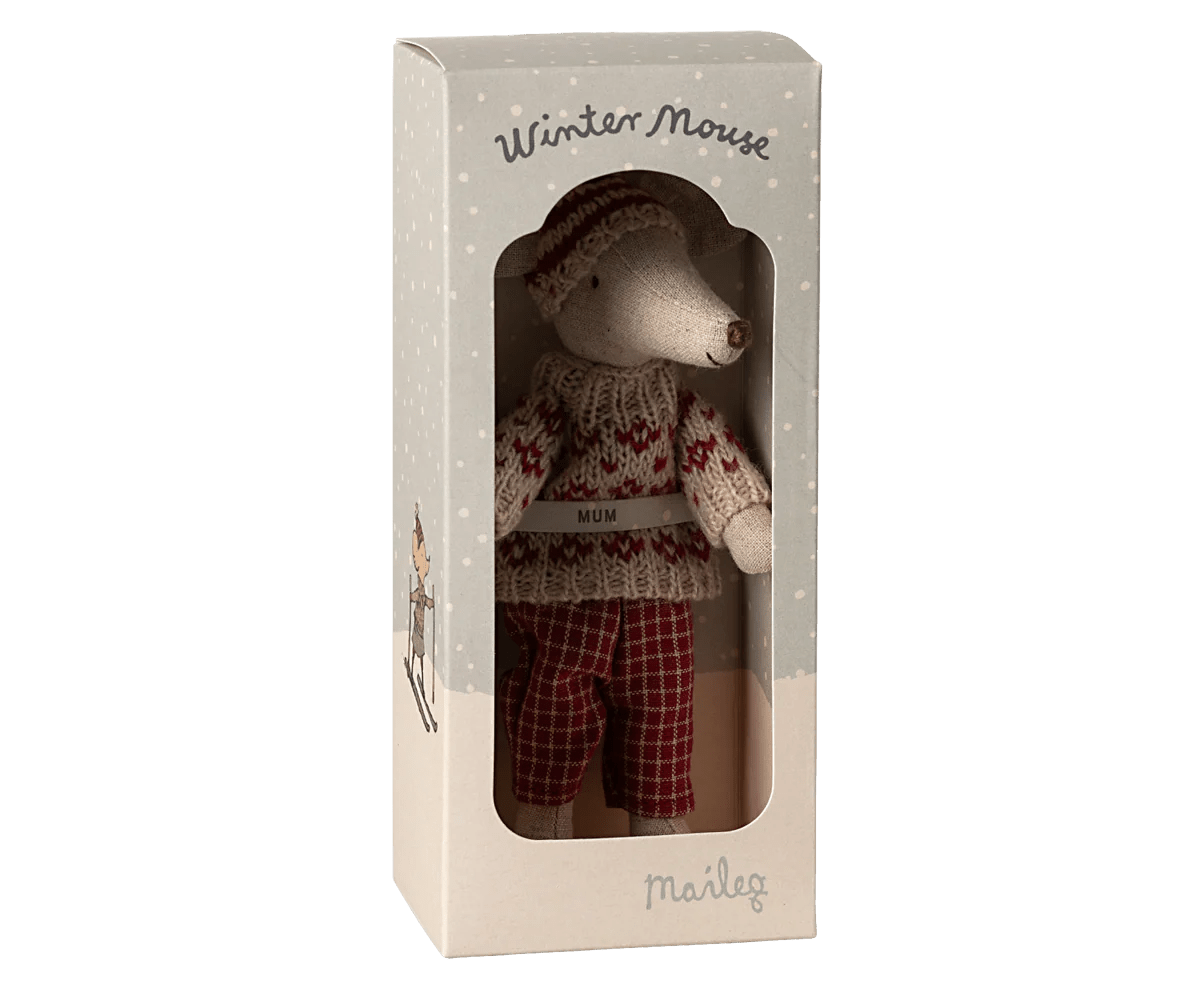 Maileg - Wintermuis met skiset - Mama Muis - Rood - Playlaan