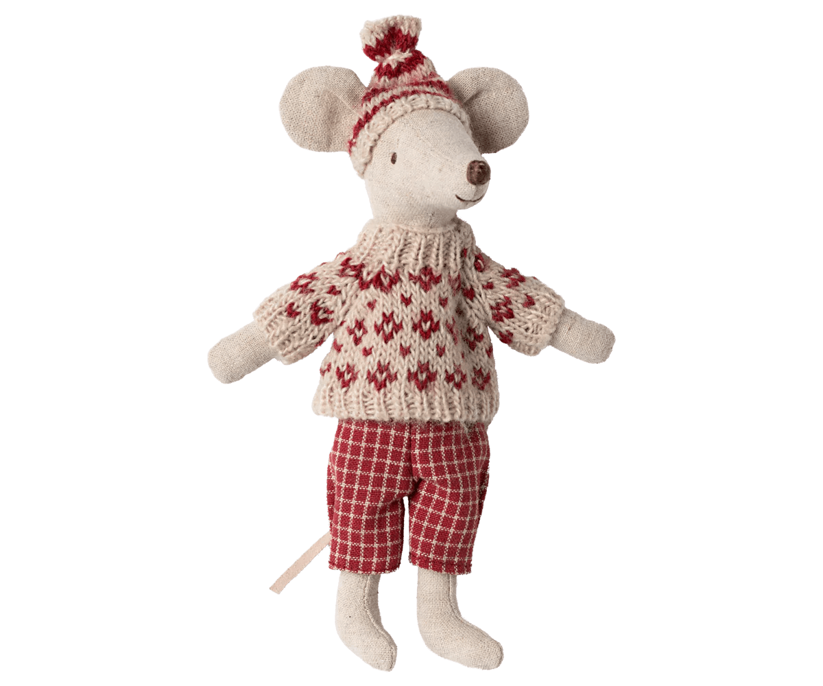 Maileg - Wintermuis met skiset - Mama Muis - Rood - Playlaan