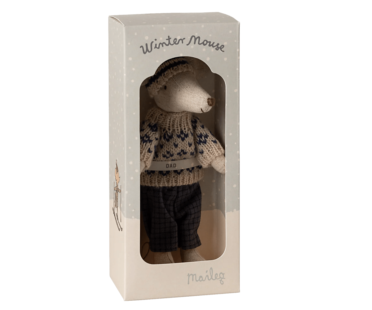 Maileg - Wintermuis met skiset - Papa - Blauw - Playlaan