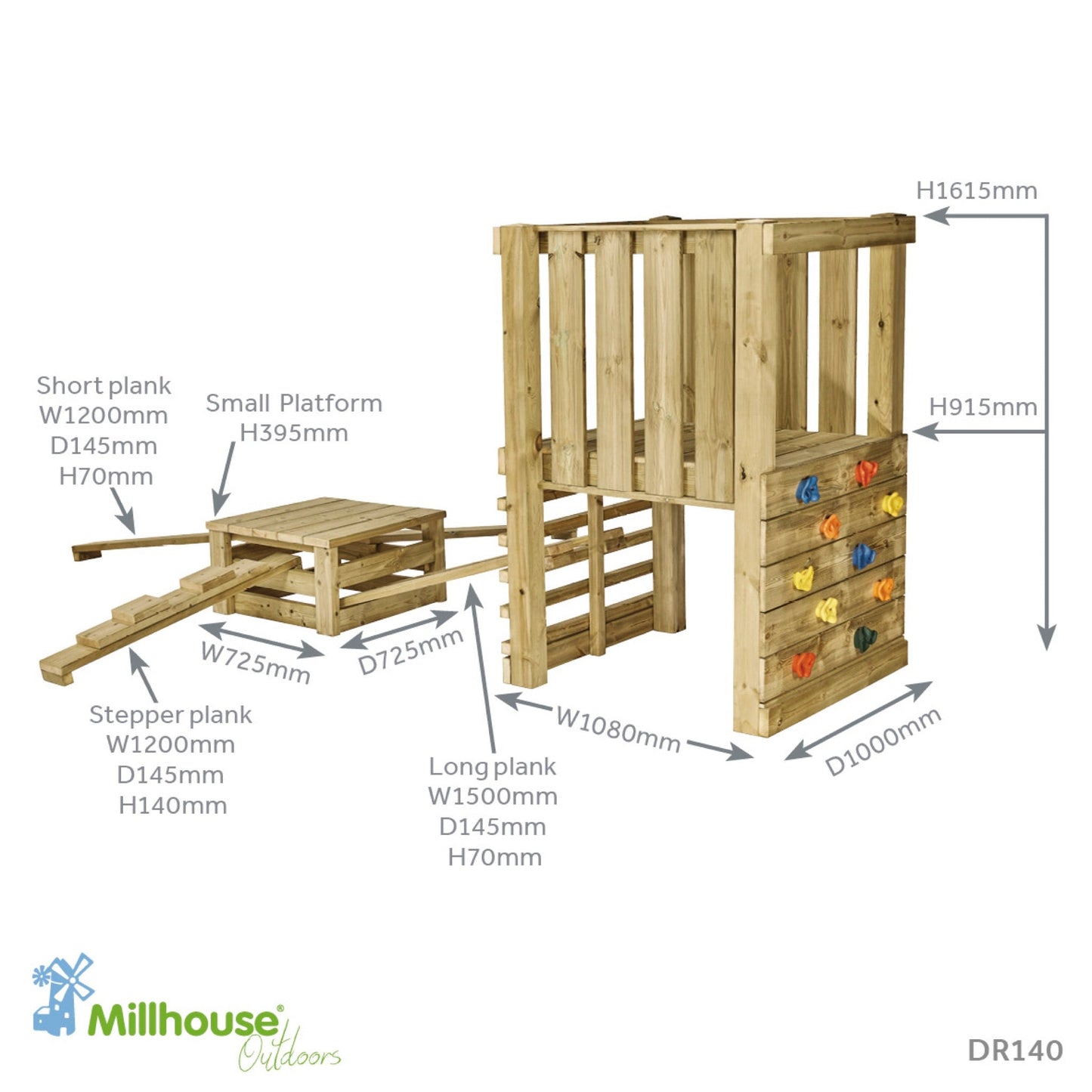 Millhouse - Millhouse - Avontuurlijke klimset voor peuters en kleuters - Playlaan