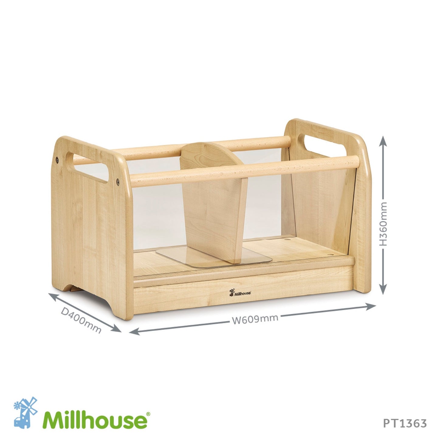 Millhouse - Millhouse - Compacte boekenbak met transparante zijkanten - Playlaan