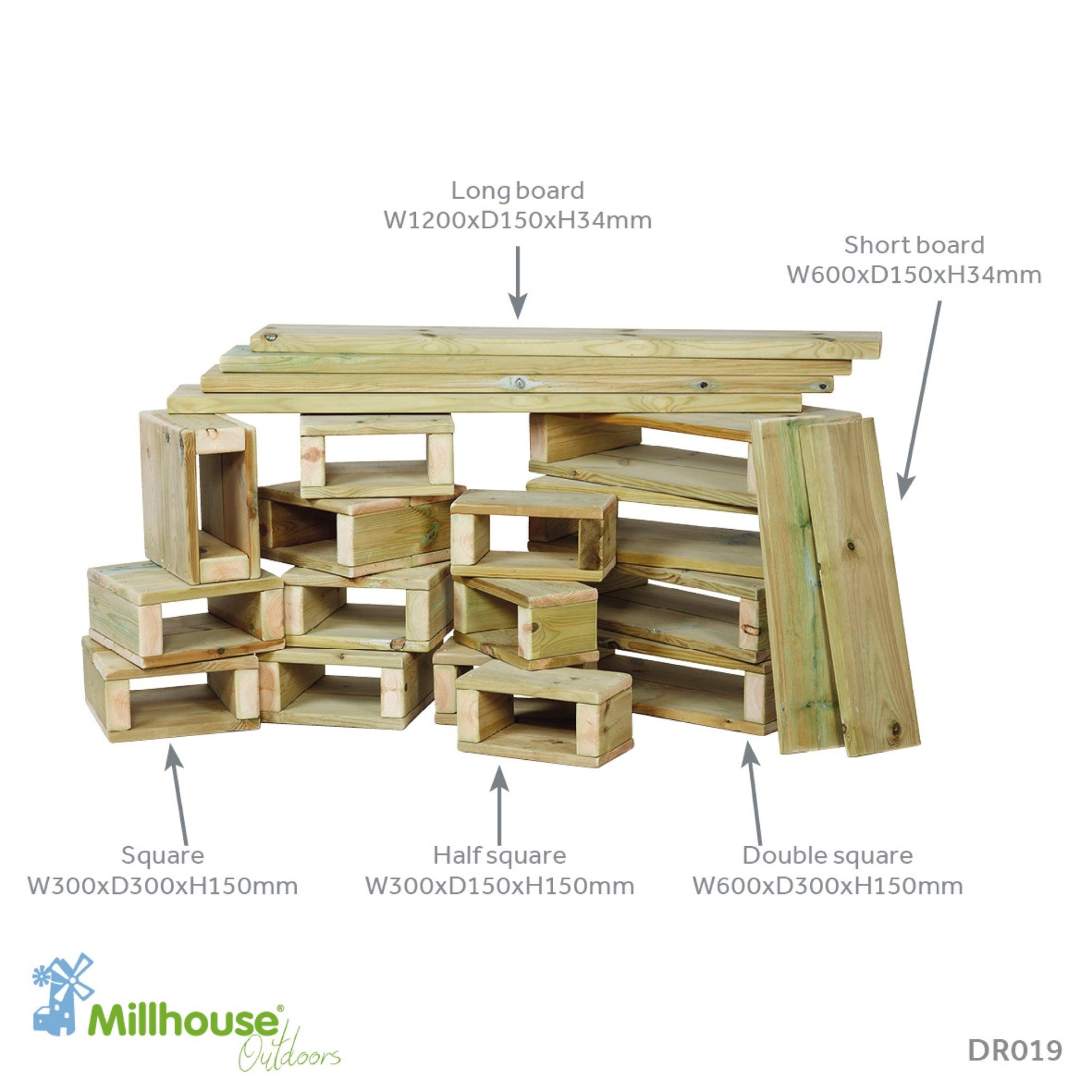 Millhouse - Millhouse - Constructieblokken set (22 stuks) voor buiten - Playlaan