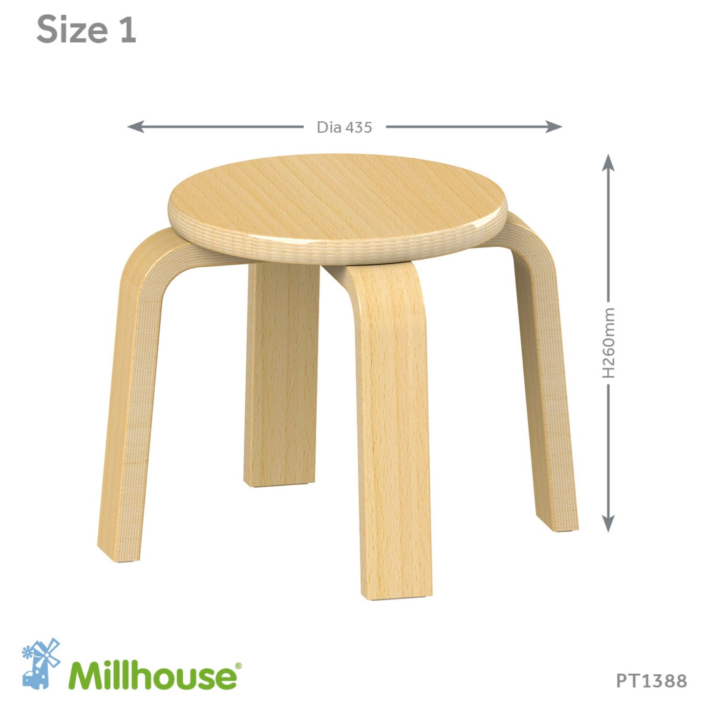 Millhouse - Millhouse - Houten stapelkrukken (4 stuks) - Playlaan