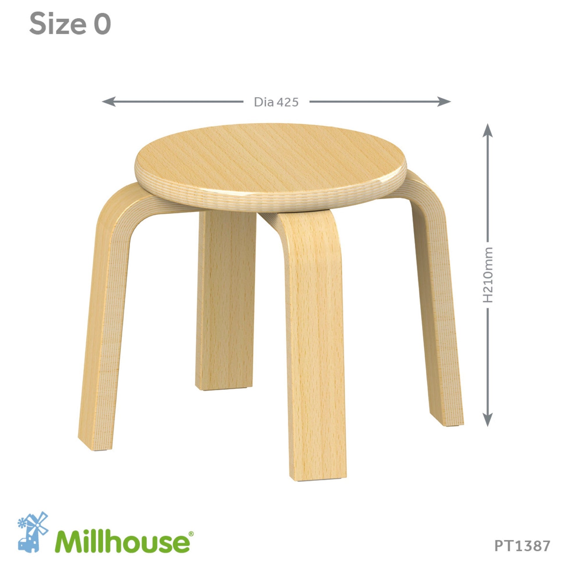 Millhouse - Millhouse - Houten stapelkrukken (4 stuks) - Playlaan