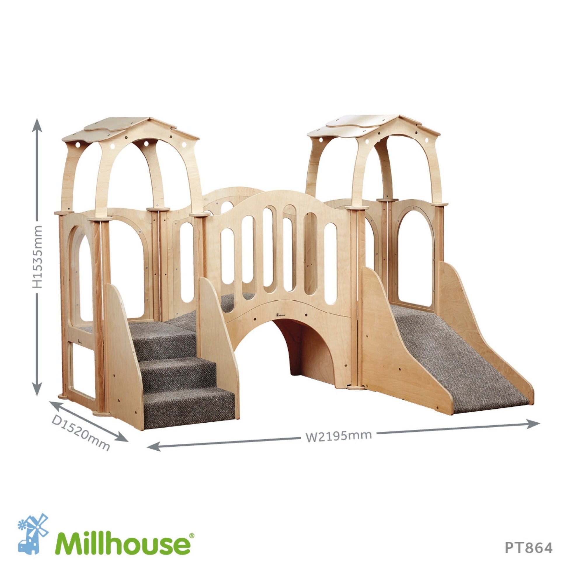 Millhouse - Millhouse - Kinder Gym Ontdekbrug met dak - Playlaan