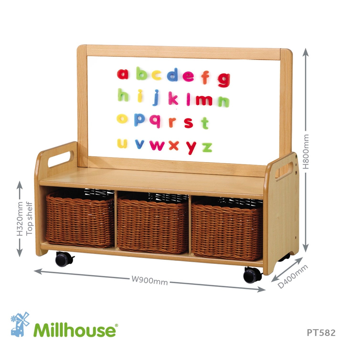 Millhouse - Millhouse - Magnetische opbergkast op wielen - laag - Playlaan