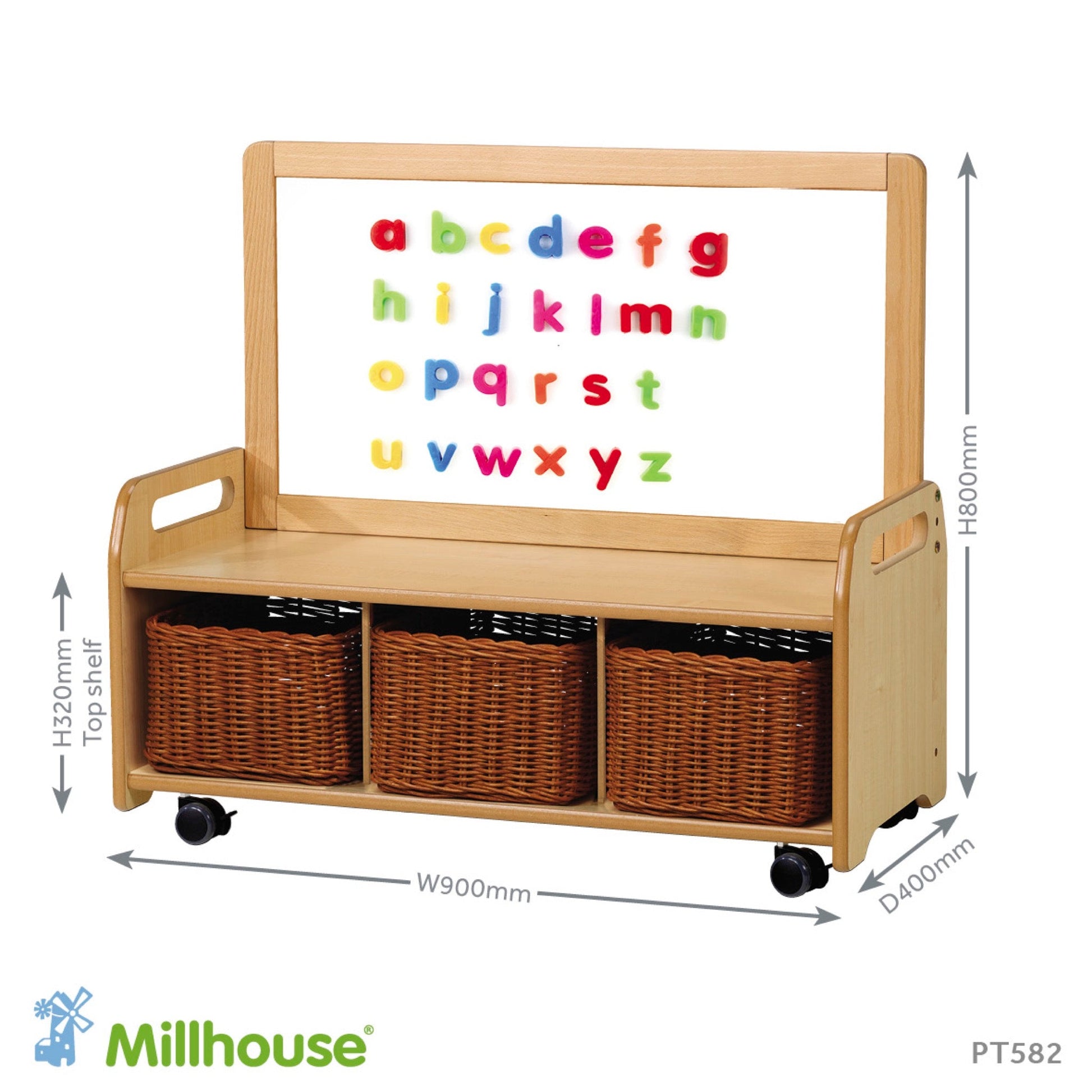 Millhouse - Millhouse - Magnetische opbergkast op wielen - laag - Playlaan