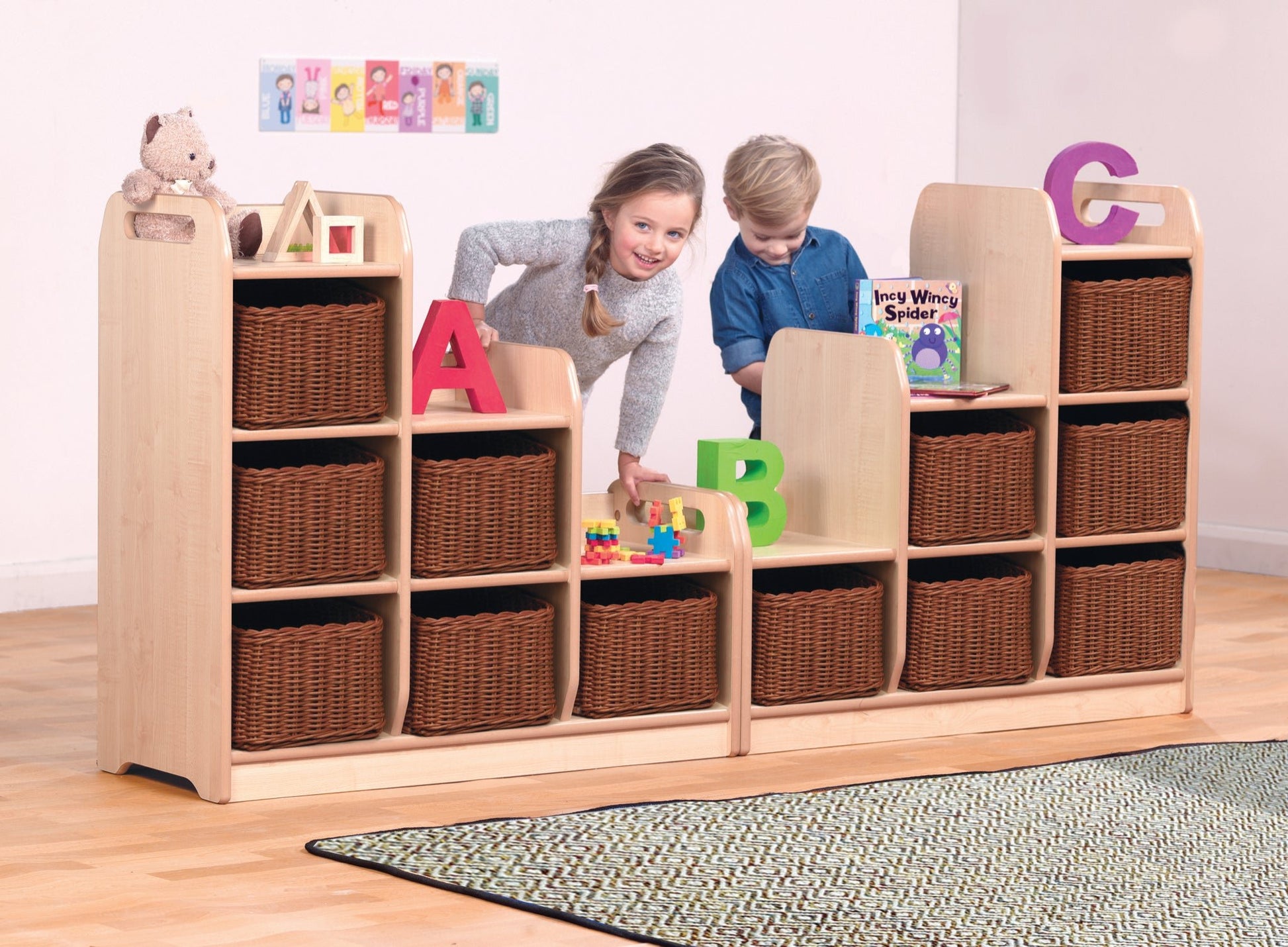 Millhouse - Millhouse - Opbergkast met treden en 6 manden – linker uitvoering - Playlaan