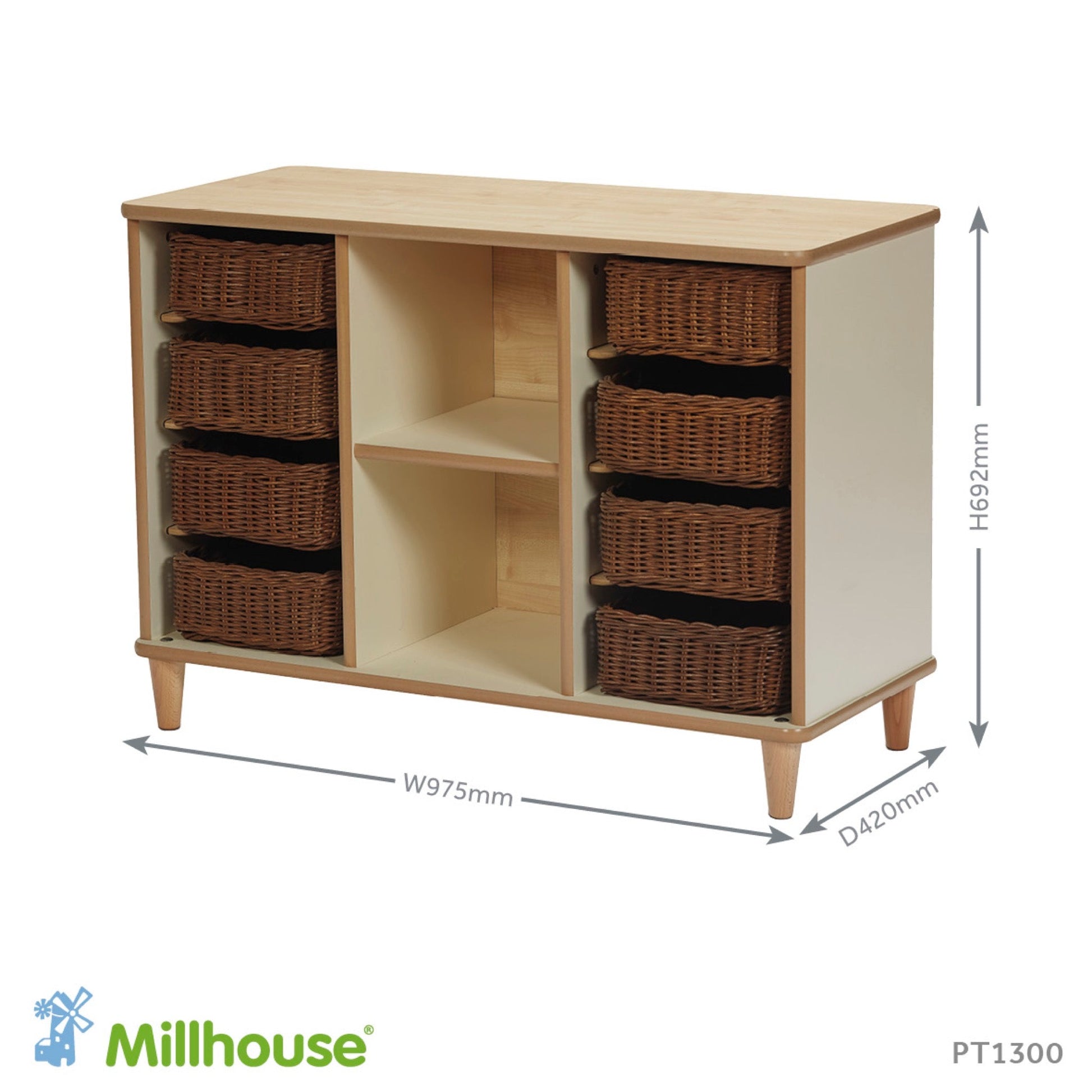 Millhouse - Millhouse - Open opbergkast met manden - Home From Home - Playlaan
