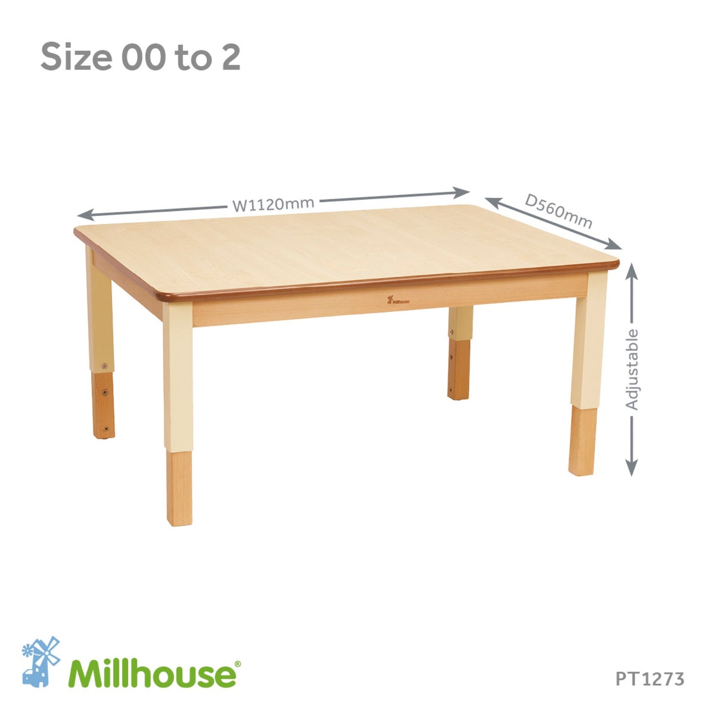 Millhouse - Millhouse - Rechthoekige tafel – verstelbaar in hoogte - Playlaan