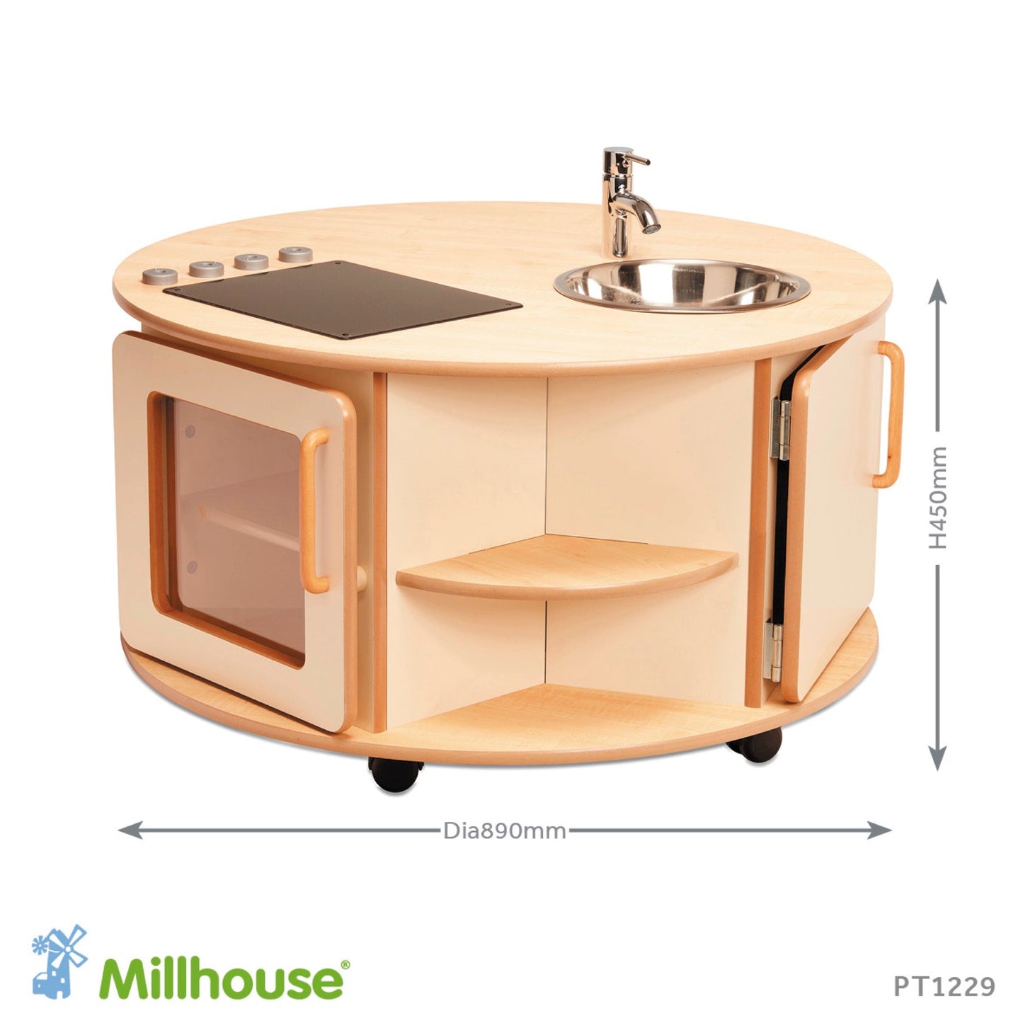 Millhouse - Millhouse - Ronde speelkeuken met kookeiland voor peuters - Playlaan
