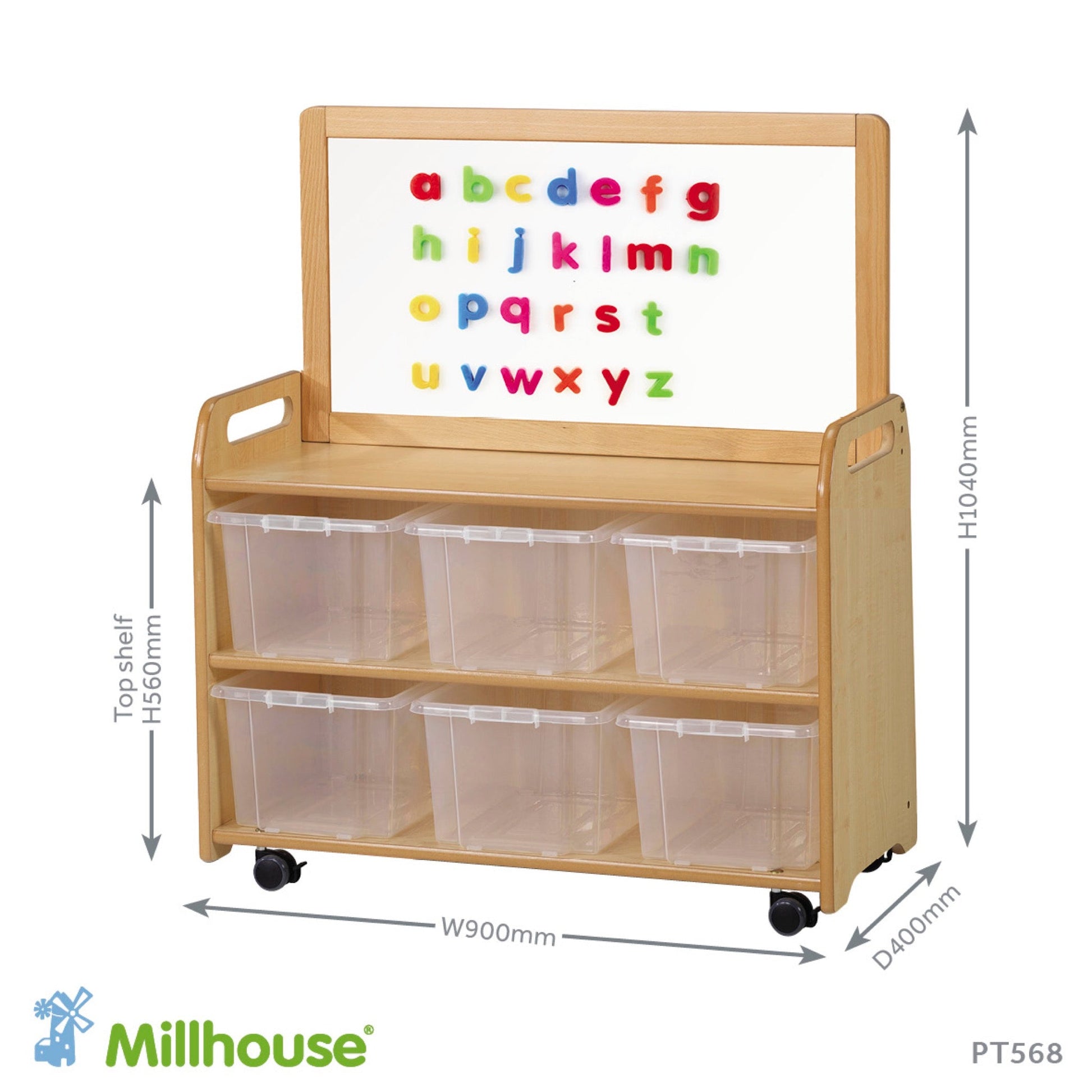 Millhouse - Millhouse - Verrijdbare kast met magnetisch whiteboard opzetstuk - Playlaan