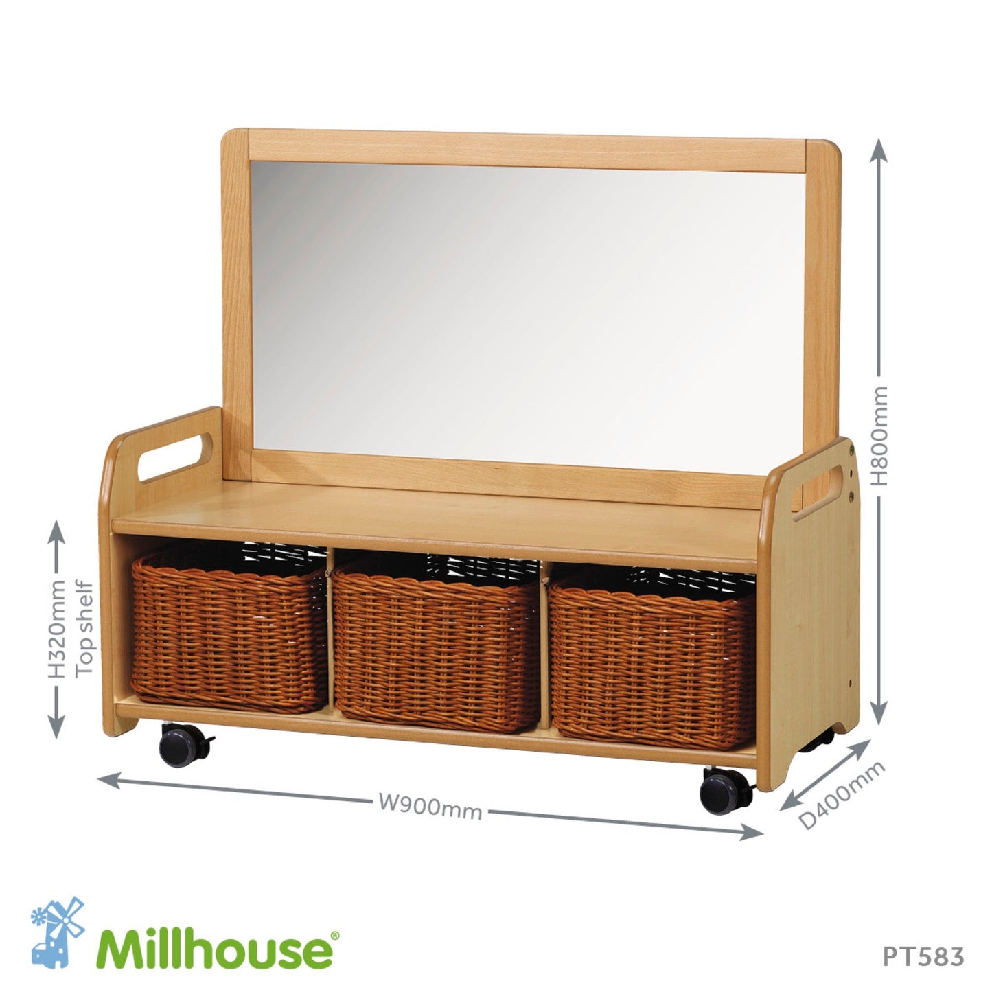 Millhouse - Millhouse - Verrijdbare lage spiegelkast - Playlaan
