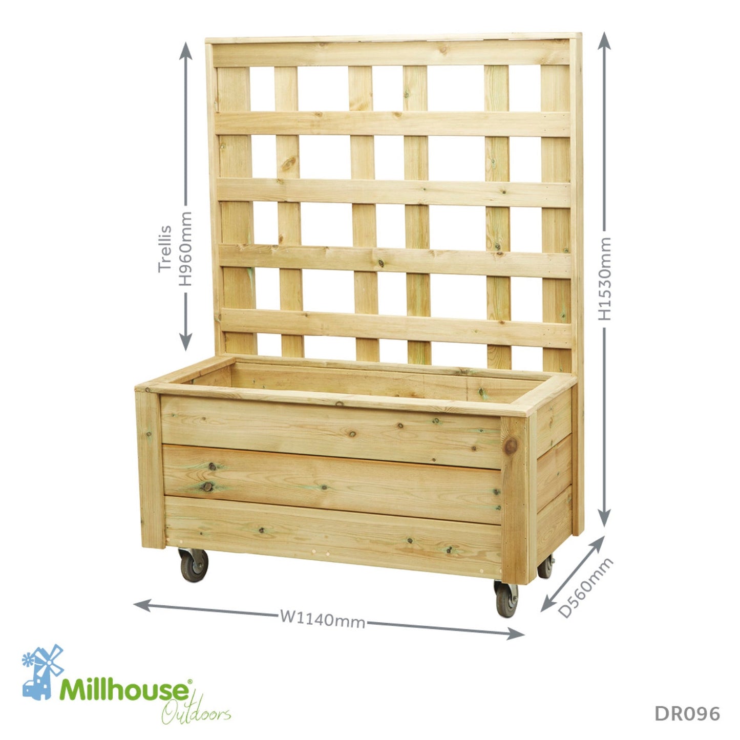 Millhouse - Millhouse - Verrijdbare plantenbak met klimrek voor buiten - Playlaan
