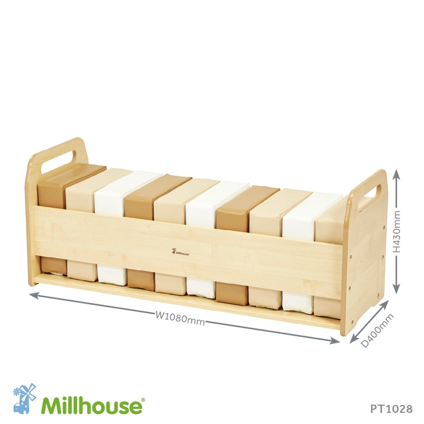 Millhouse - Millhouse - Zachte zitkussens en opbergrek - naturel - Playlaan