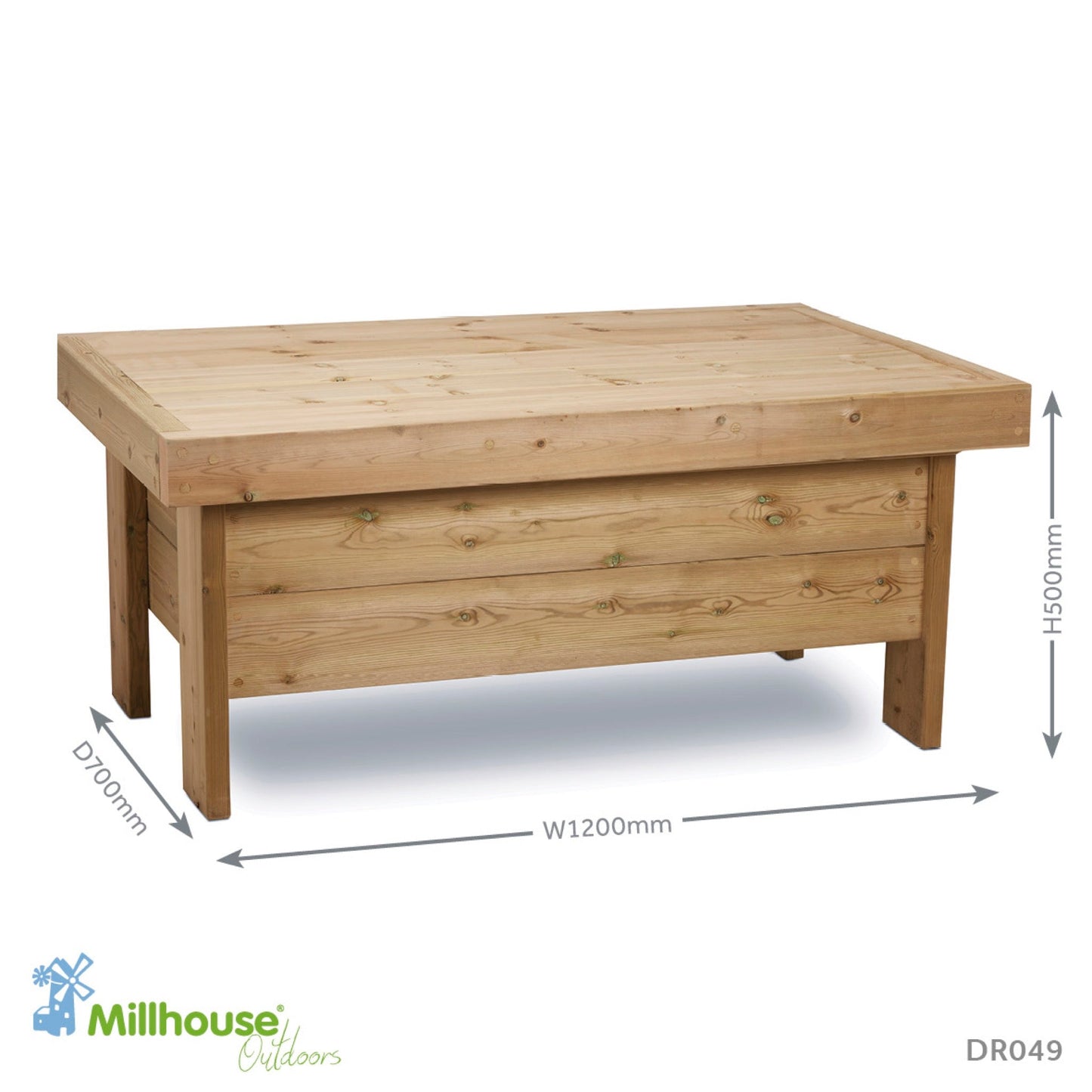 Millhouse - Millhouse - Zandbak met deksel hoog met krijtbord - Playlaan