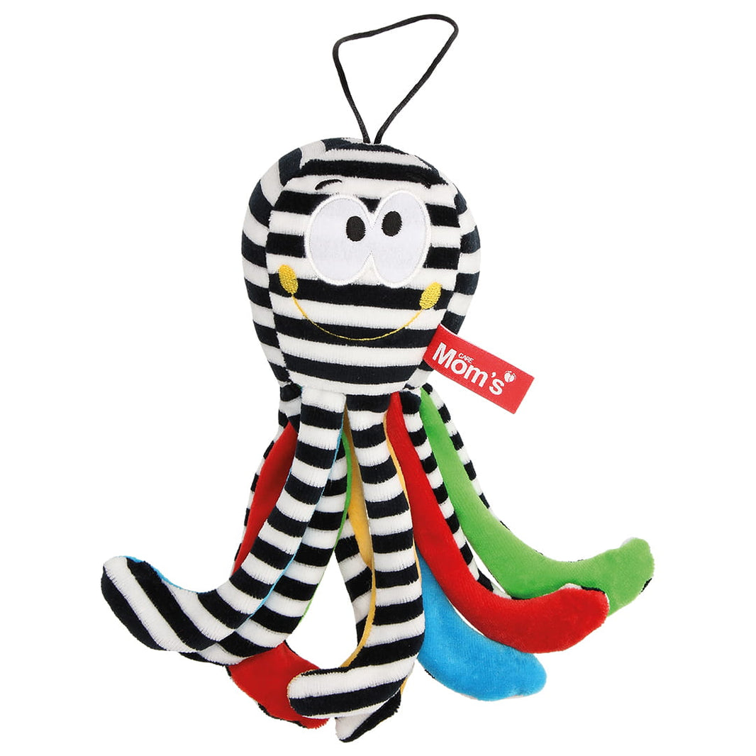 Mom's Care - Mom's Care - Octopus Zwart - Wit Knuffel voor Baby - Playlaan