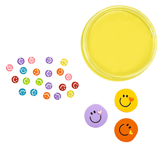 Moses verlag - Moses - Glibber klei slijm met confetti - smileys - Playlaan