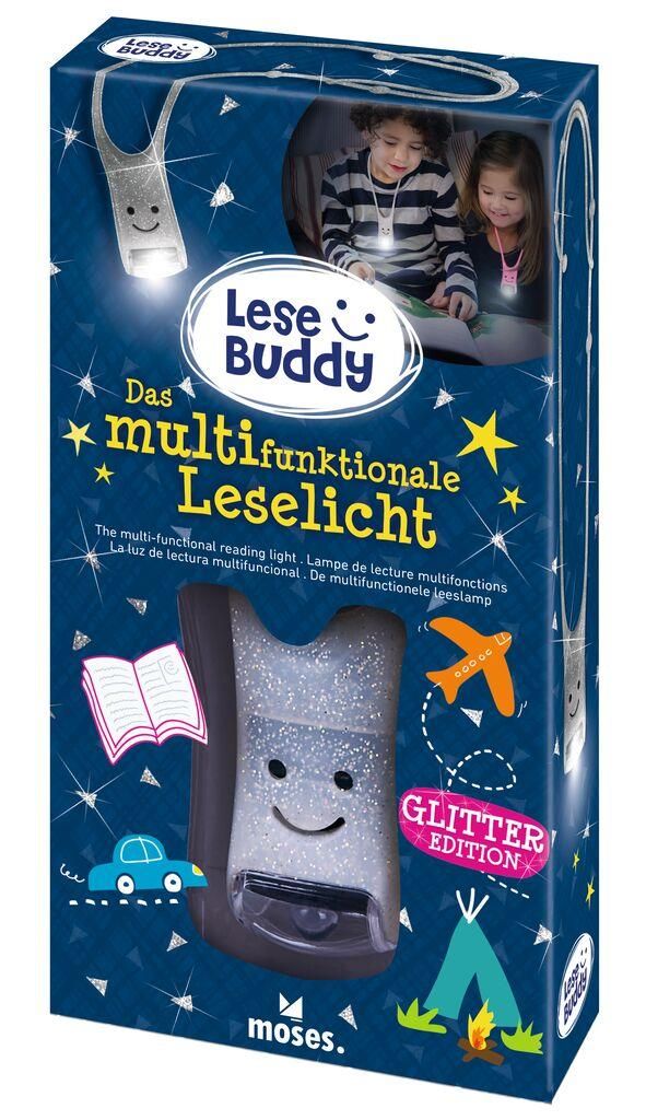 Moses verlag - Moses - Kinder leeslampje verstelbaar zilver glitter - Playlaan