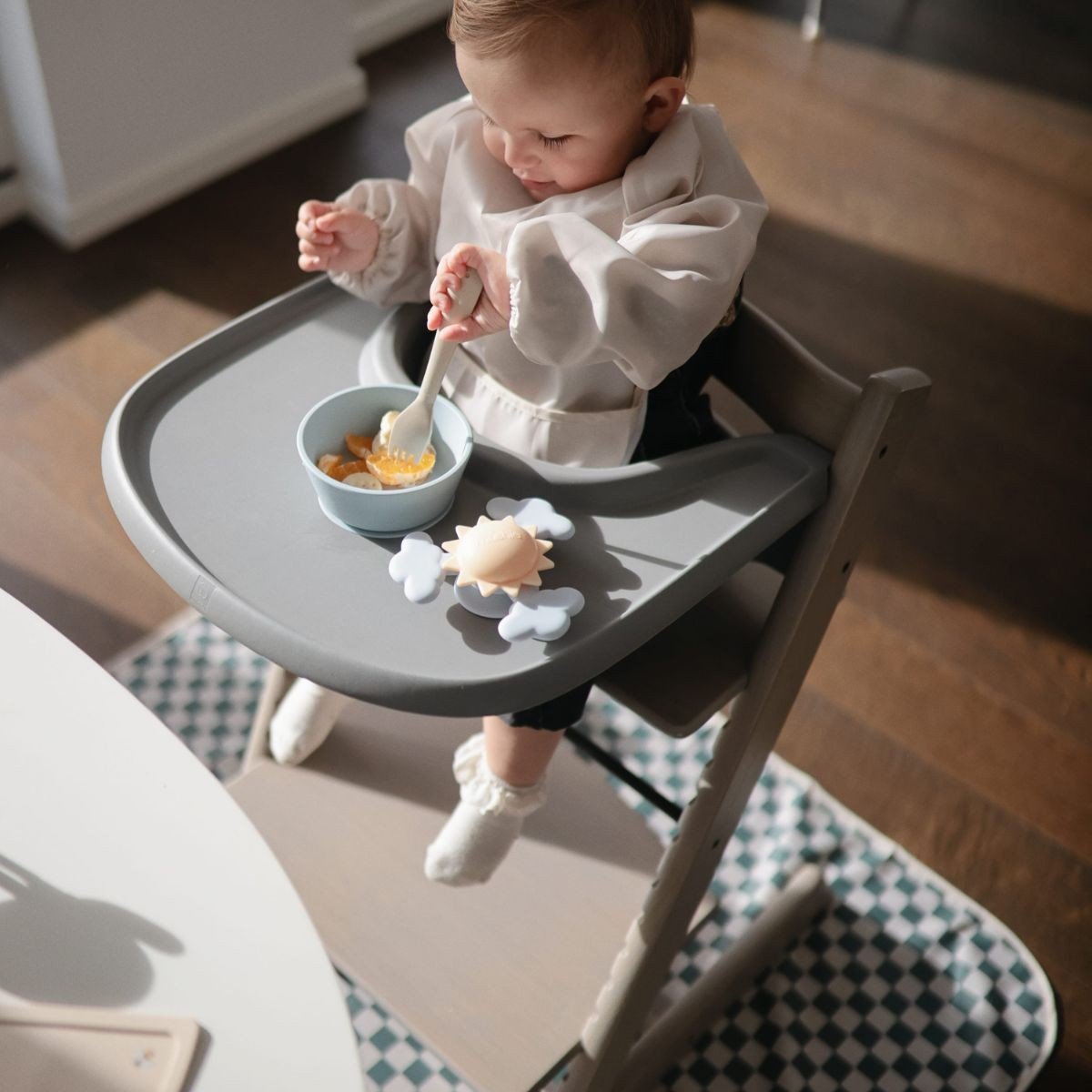 Mushie - Mushie - Knoeimat Olijf ruit (108x108cm) - Playlaan