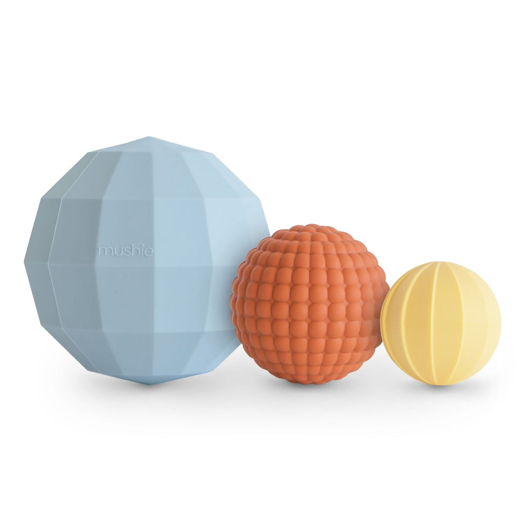 Mushie - Mushie - Sensorische ballen 3st. - poeder blauw - Playlaan