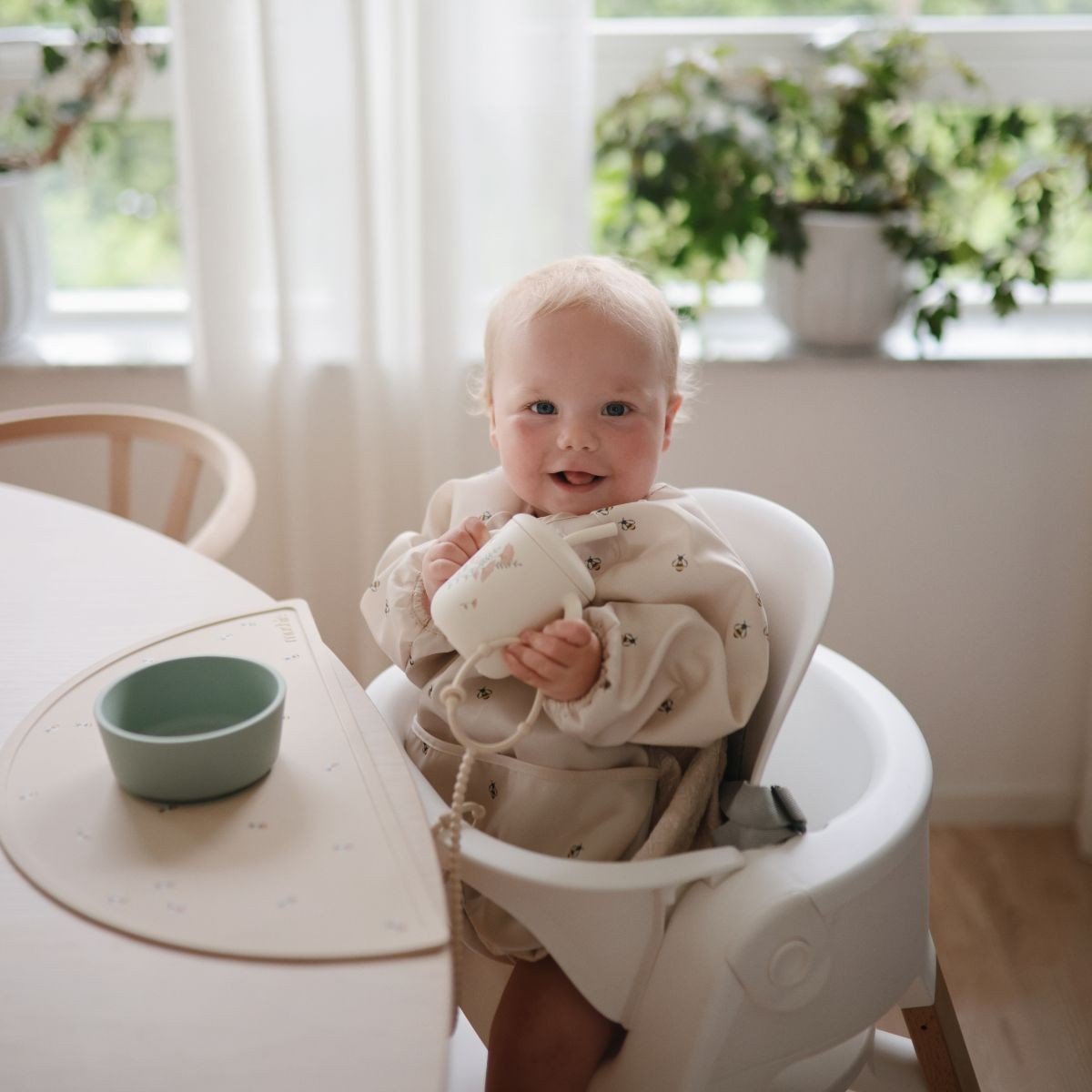 Mushie - Mushie - Slabbetje met lange mouwen - Bijen - Playlaan