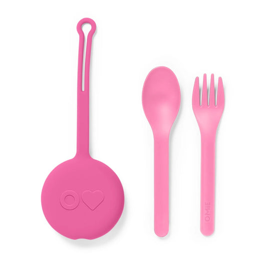 Omielife - Omielife - Bestekset in Hoesje OmiePod - Bubbel roze - Playlaan